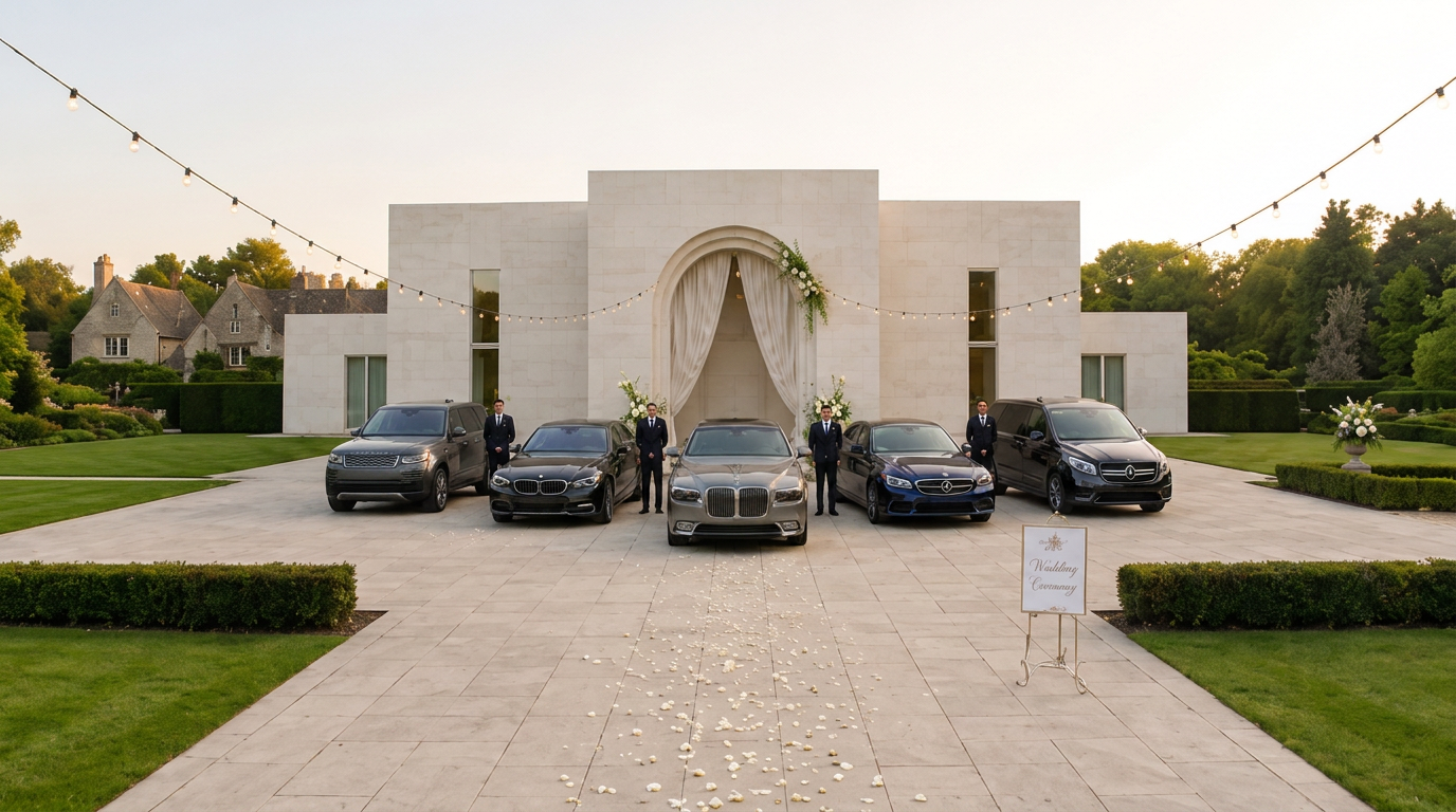 Luxury wedding chauffeur fleet in London